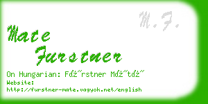 mate furstner business card